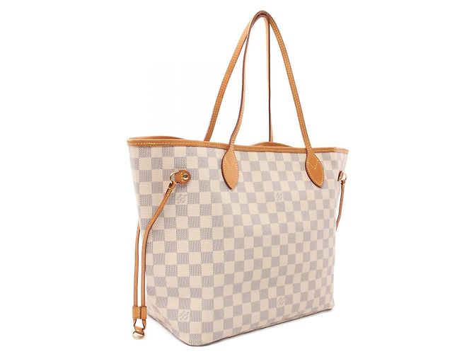 Sac tote Louis Vuitton Neverfull MM N40604 Blanc - vue 2