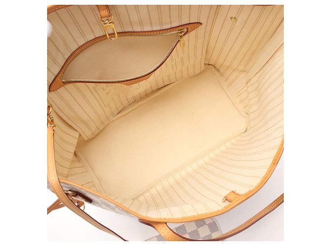 Sac tote Louis Vuitton Neverfull MM N40604 Blanc - vue 3