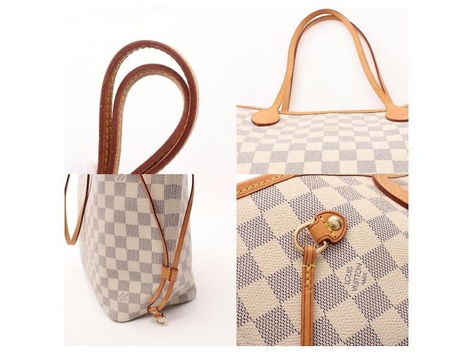 Sac tote Louis Vuitton Neverfull MM N40604 Blanc - vue 9