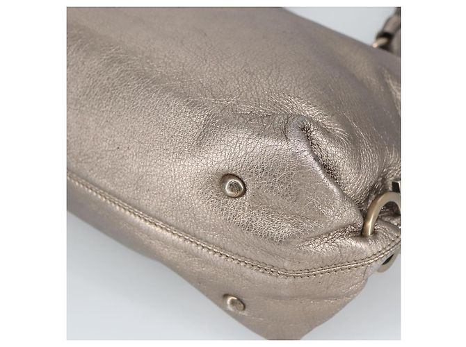Borsa a mano in pelle Gancini di Salvatore Ferragamo 2way Argento Auth bs20081 - vista 15