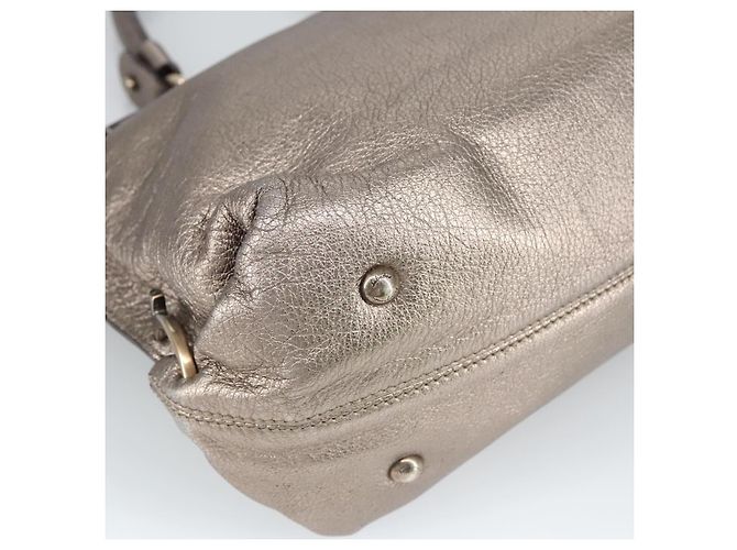 Borsa a mano in pelle Gancini di Salvatore Ferragamo 2way Argento Auth bs20081 - vista 16