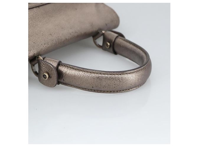 Borsa a mano in pelle Gancini di Salvatore Ferragamo 2way Argento Auth bs20081 - vista 8