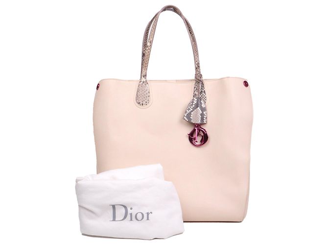 DIOR - Borsa tote Dioraddict in pelle beige e pitone - vista 12