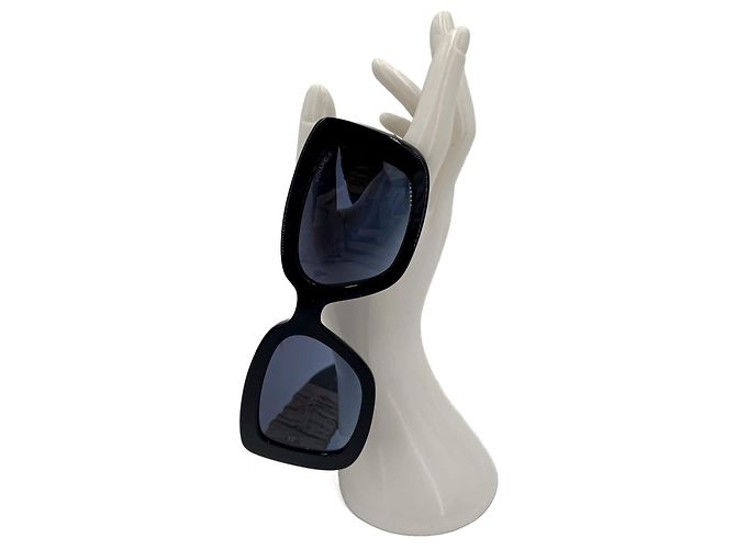 Timeless Chanel Occhiali da sole quadrati in acetato e pelle di vitello bicolore Multicolore - vista 4