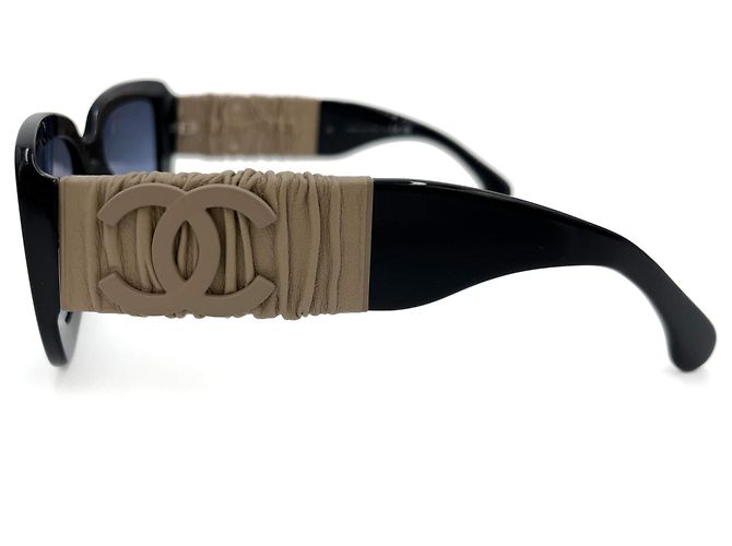 Timeless Chanel Occhiali da sole quadrati in acetato e pelle di vitello bicolore Multicolore - vista 6