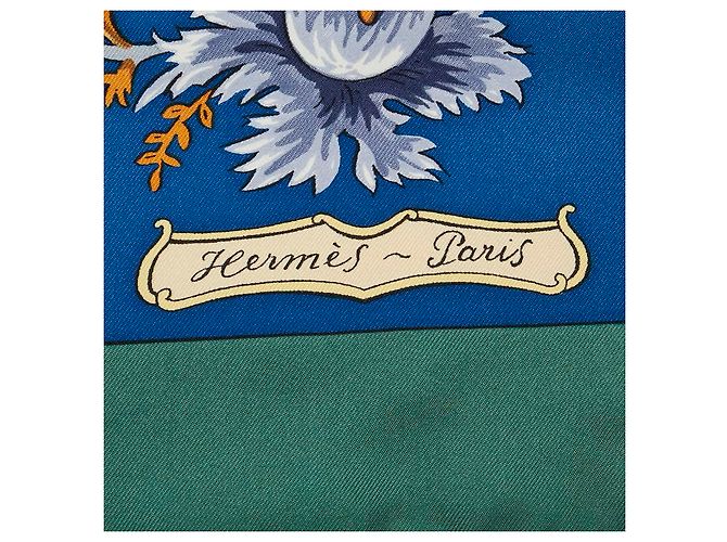 Bufanda de seda Hermès Les Jardiniers du Roy Verde - vista 3