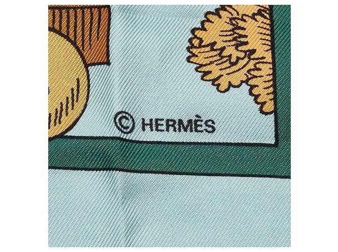 Bufanda de seda Hermès Les Jardiniers du Roy Verde - vista 4