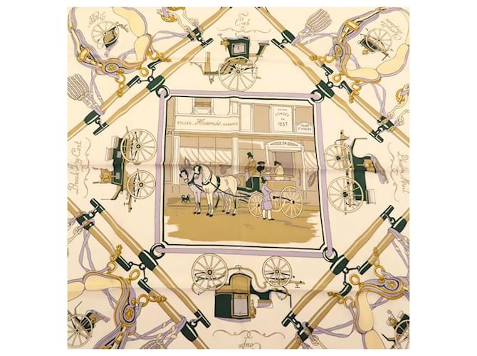 Sciarpa in seta Hermès Carré 70 Bianco - vista 6