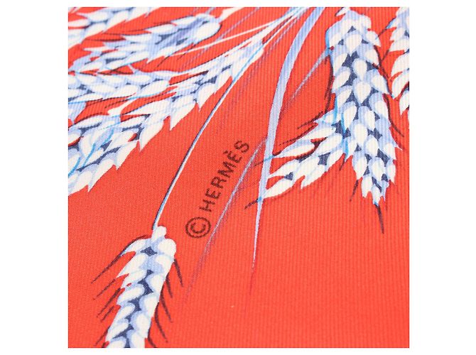 Hermès Bufanda de seda Hermes Carré 90 Conejos en un Campo Roja - vista 2