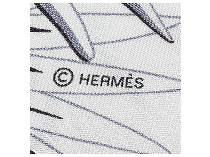 Sciarpa Hermès Silk Twilly Mythiques Phoenix Bianco - vista 3