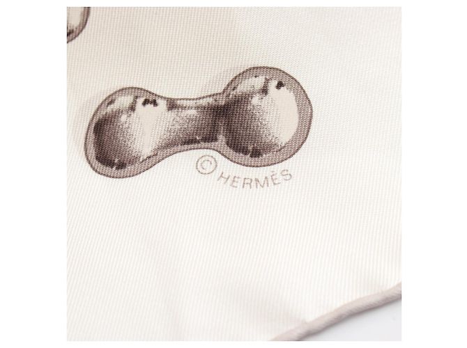 Bufanda de seda Hermès VIF ARGENT Blanco - vista 2