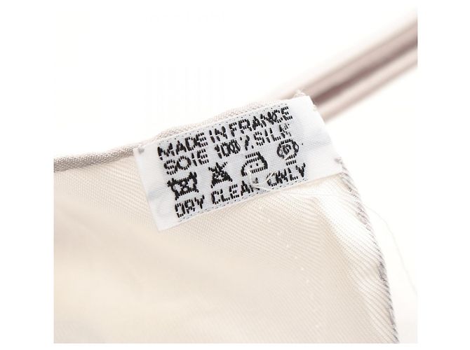 Bufanda de seda Hermès VIF ARGENT Blanco - vista 3