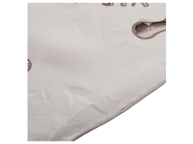 Bufanda de seda Hermès VIF ARGENT Blanco - vista 4