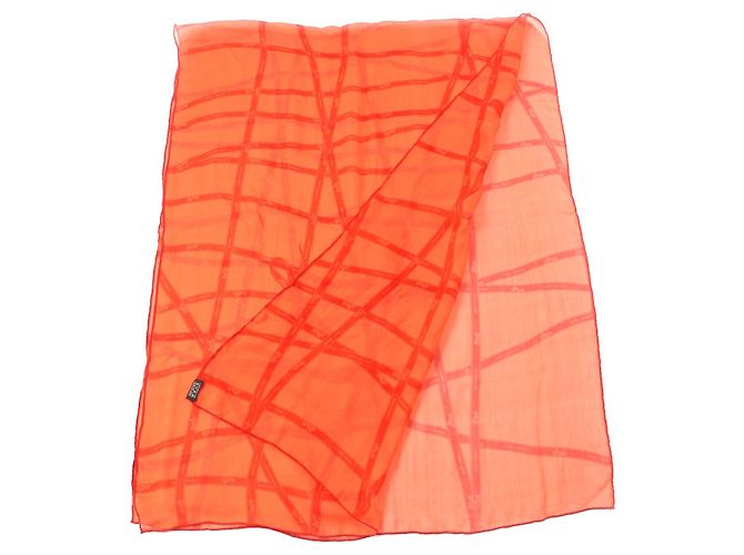 Hermès Sciarpa in chiffon Bolduc in seta HERMES arancione - vista 2
