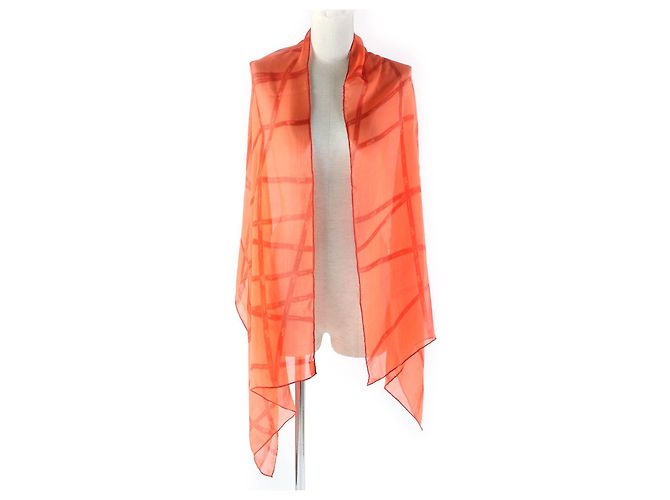 Hermès Sciarpa in chiffon Bolduc in seta HERMES arancione - vista 3