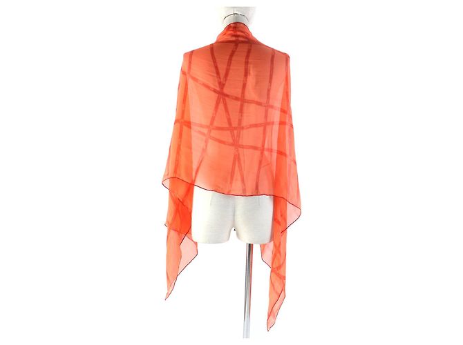 Hermès Sciarpa in chiffon Bolduc in seta HERMES arancione - vista 5