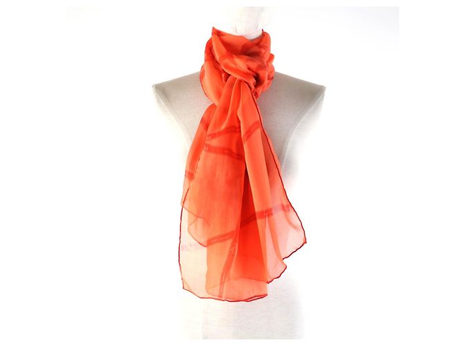 Hermès Sciarpa in chiffon Bolduc in seta HERMES arancione - vista 6