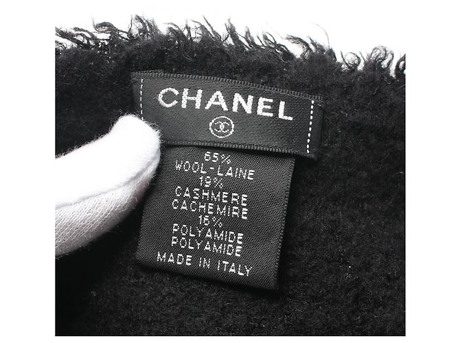Sciarpa Chanel in lana e cashmere con il marchio Coco Nero - vista 2
