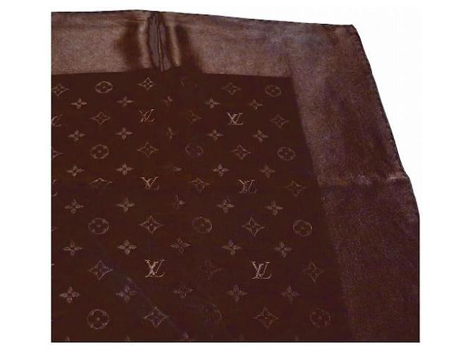 Bufanda de seda Monogram Louis Vuitton Castaño - vista 6