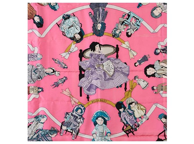 Hermès Hermes Silk Scarf Hello Dolly Multicolor Pink - view 2