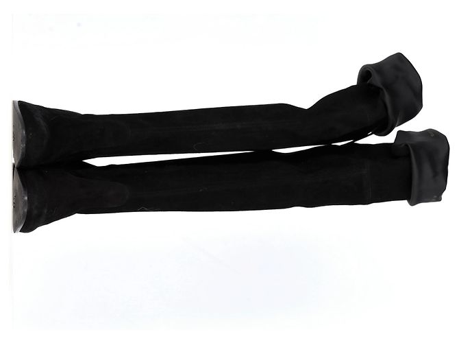 Stuart Weitzman kniehohe Stiefel aus schwarzem Wildleder - Ansicht 13
