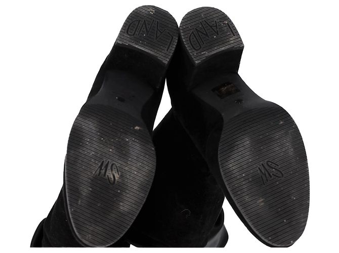 Stuart Weitzman kniehohe Stiefel aus schwarzem Wildleder - Ansicht 8
