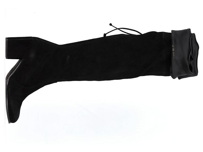 Stuart Weitzman kniehohe Stiefel aus schwarzem Wildleder - Ansicht 9