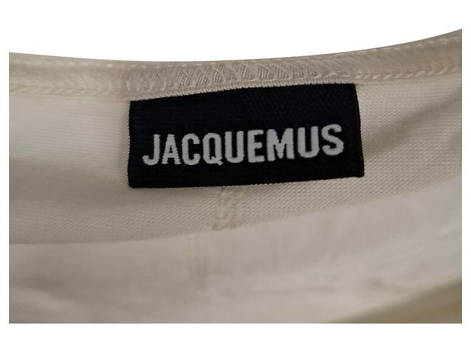 Jacquemus Le T-shirt Lucciu Stretch Woven Top en Lyocell Blanco Crudo - vista 3