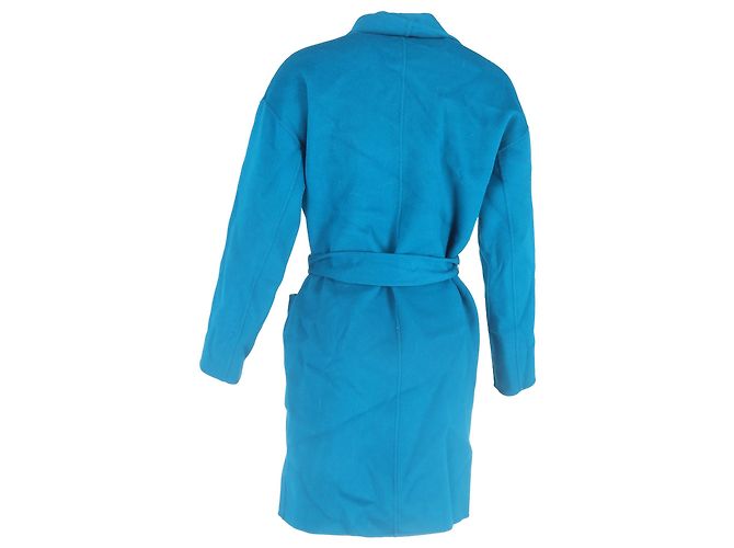 Abrigo largo de lana afeltada azul de Diane von Furstenberg - vista 3