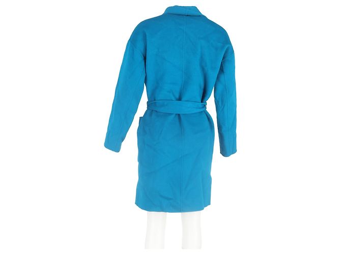Abrigo largo de lana afeltada azul de Diane von Furstenberg - vista 6