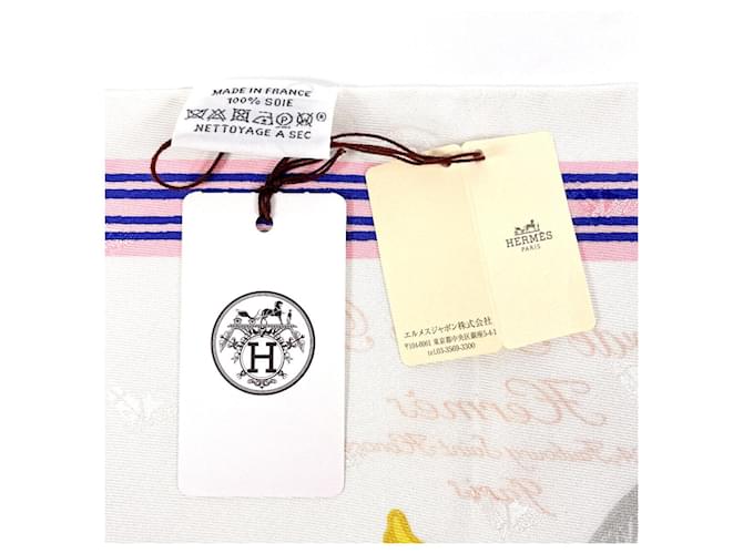 Hermès Sciarpa Triangolare 70 in Seta Hermes Bianco - vista 6