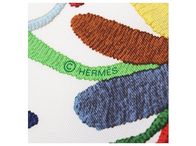 Sciarpa in seta Hermès Din Tini Ya Zue Bianco - vista 2