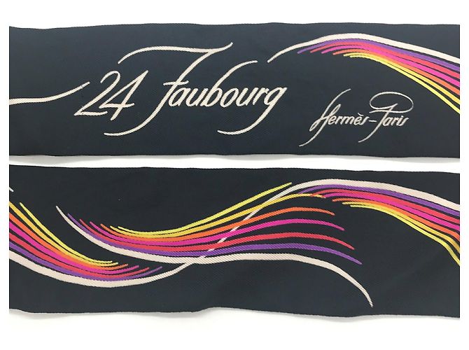 Hermès Seidentuch Twilly 24 Faubourg Schwarz - Ansicht 2