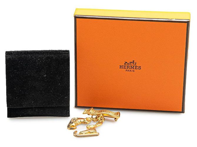 Hermès Hermes Skate-Schuh Motiv Brosche Gold Golden Metallisch - Ansicht 4