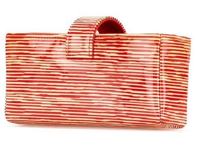 Vanity Chanel Patent Leather Mini Pouch Red White - view 2