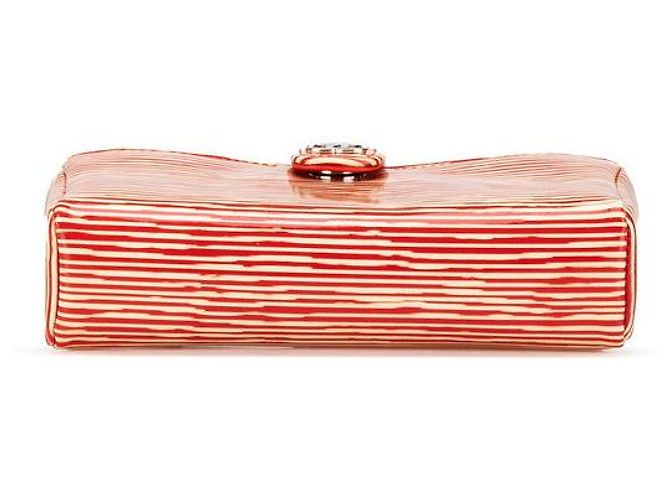 Vanity Chanel Patent Leather Mini Pouch Red White - view 3