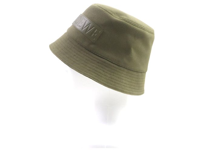 Cappello bucket in cotone Loewe con logo in pelle - vista 3