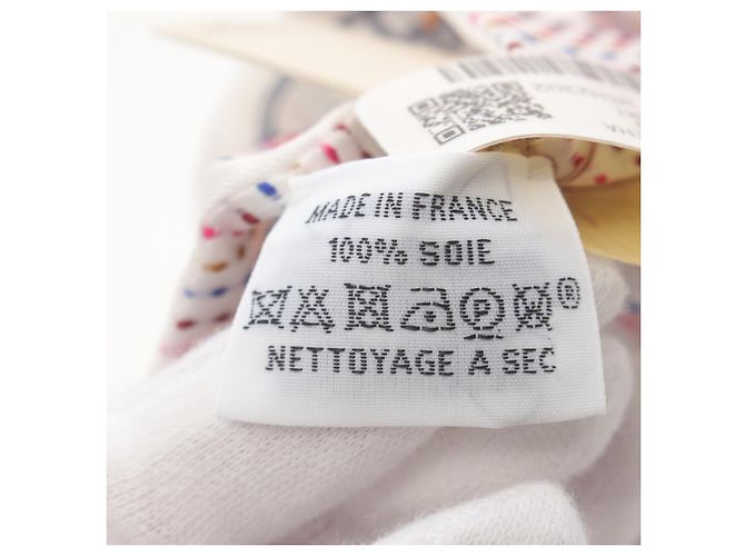 Sciarpa Hermès Silk Twilly Chevaloscope H053954 Bianco - vista 3
