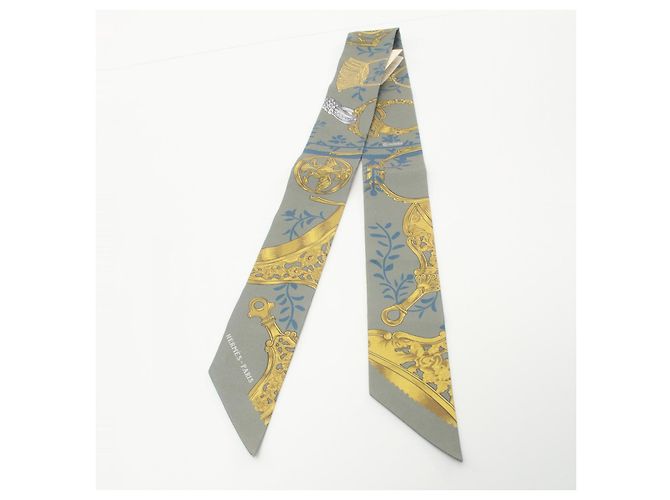Hermès Sciarpa Hermes Silk Twilly Etriers Remix Multicolore - vista 4