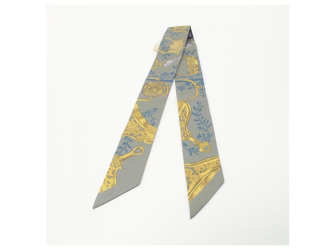 Hermès Sciarpa Hermes Silk Twilly Etriers Remix Multicolore - vista 5