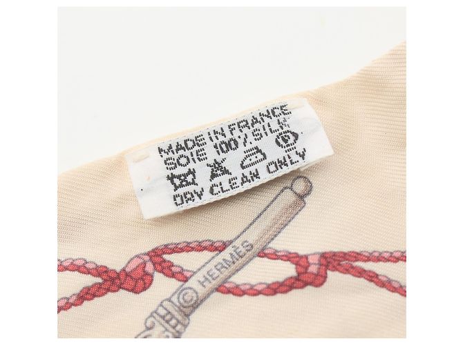 Bufanda Hermès de seda Twilly Las Llaves a Lunares Castaño Beige - vista 3