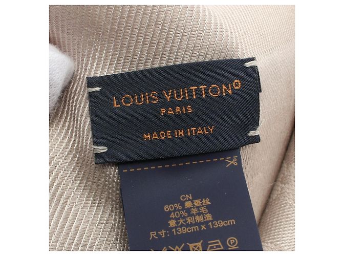 Sciarpa Monogram in lana e seta Louis Vuitton M71336 Marrone Beige - vista 2