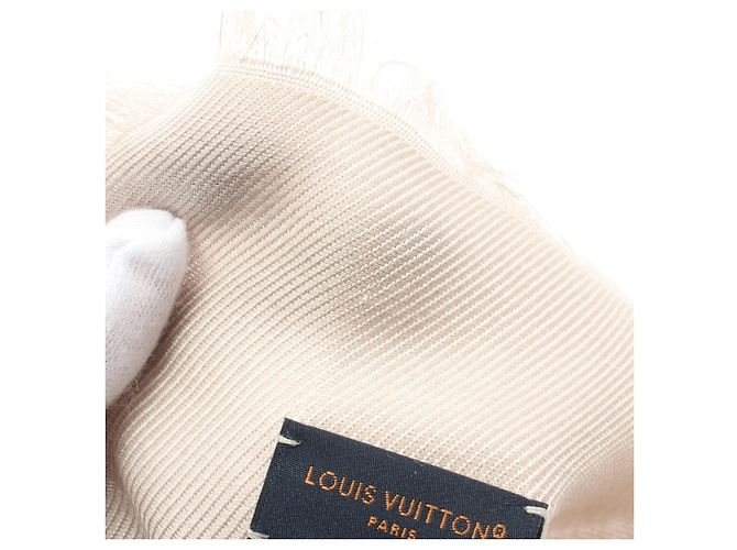 Sciarpa Monogram in lana e seta Louis Vuitton M71336 Marrone Beige - vista 5