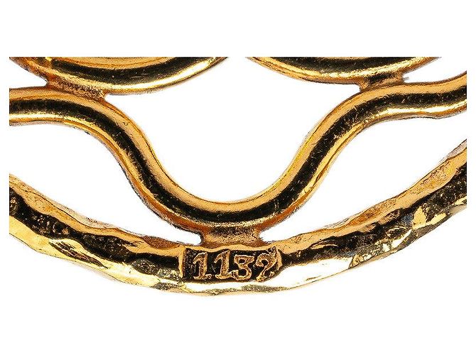 Spilla dorata con motivo circolare del marchio Coco Chanel D'oro Metallico - vista 3