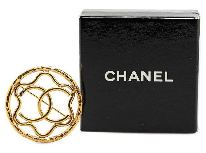 Spilla dorata con motivo circolare del marchio Coco Chanel D'oro Metallico - vista 4