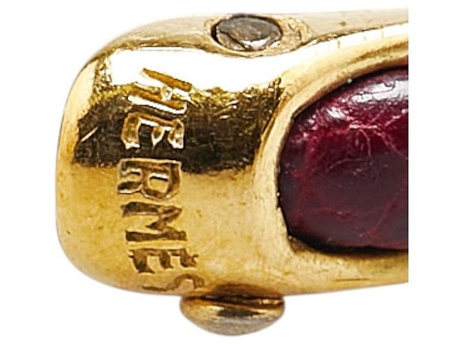 Ring Hermès Anel de Lizard Bordeaux Hermes Gold Dourado Metálico - vista 4