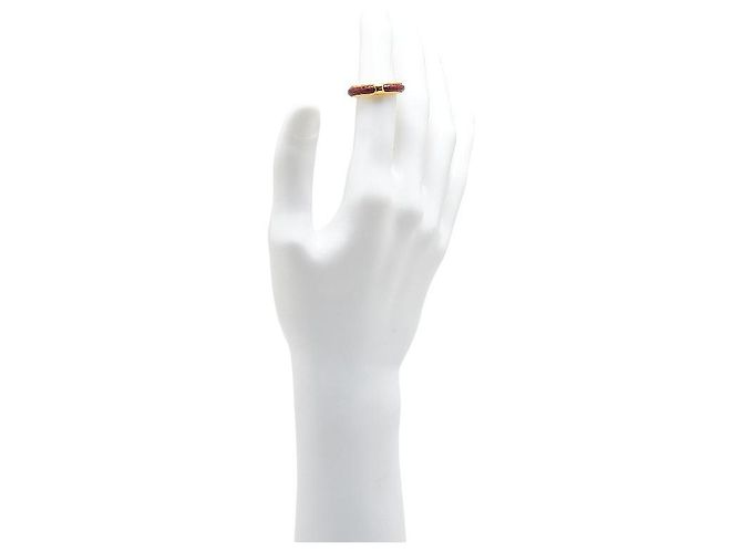 Ring Hermès Anel de Lizard Bordeaux Hermes Gold Dourado Metálico - vista 5