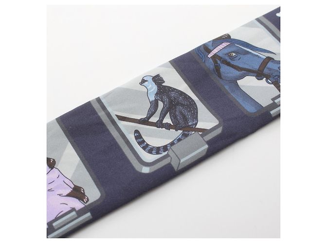 Hermès Bufanda Twilly de seda Hermes H063875S06 Azul - vista 5