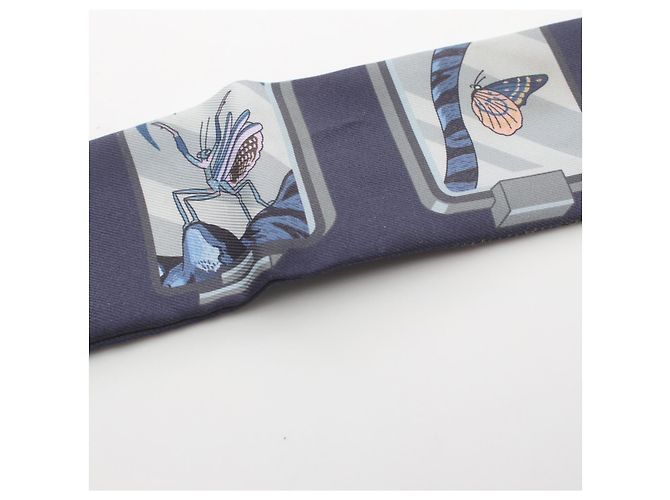 Hermès Bufanda Twilly de seda Hermes H063875S06 Azul - vista 6