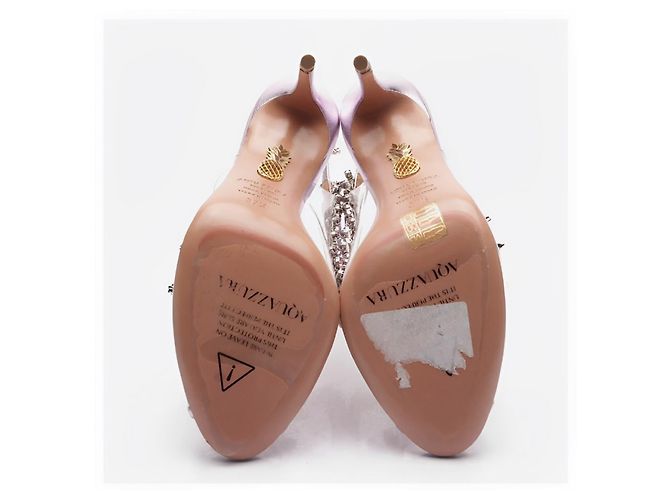 Sandali Aquazzura Temptation Crystal 105 in pelle viola - vista 4